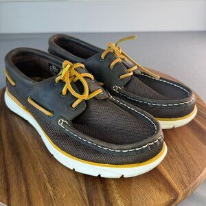 LL Bean Kennebec Men's Brown Mesh Water Resistant 3-Eye Boat Casual Preppy 8.5